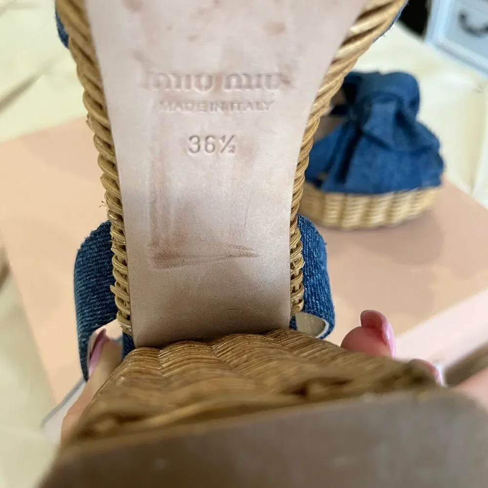Miu miu denim sandals